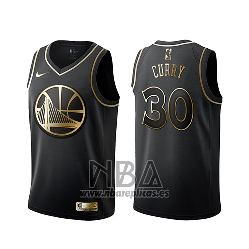 Camiseta Golden Edition Golden State Warriors Stephen Curry NO 30 Negro
